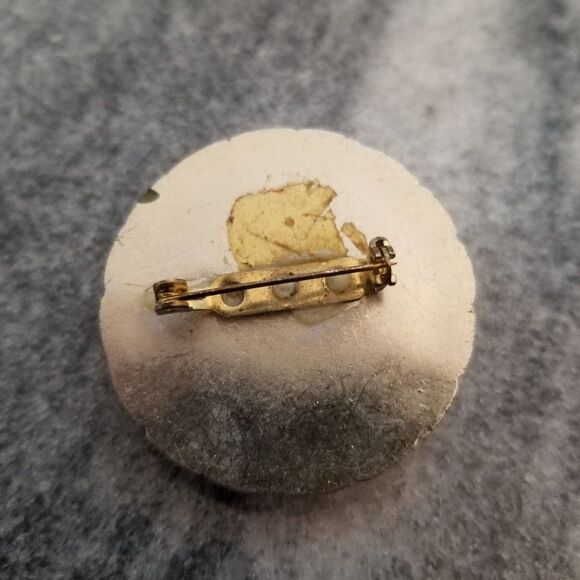 Vintage Purple Center Gold Tone Brooch, Retro Design, Estate - Picture 3 of 6